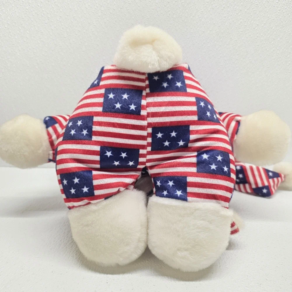 Vintage Shalom Patriotic Bear Pajamas Plush & Bunny Slippers Red White & Blue
